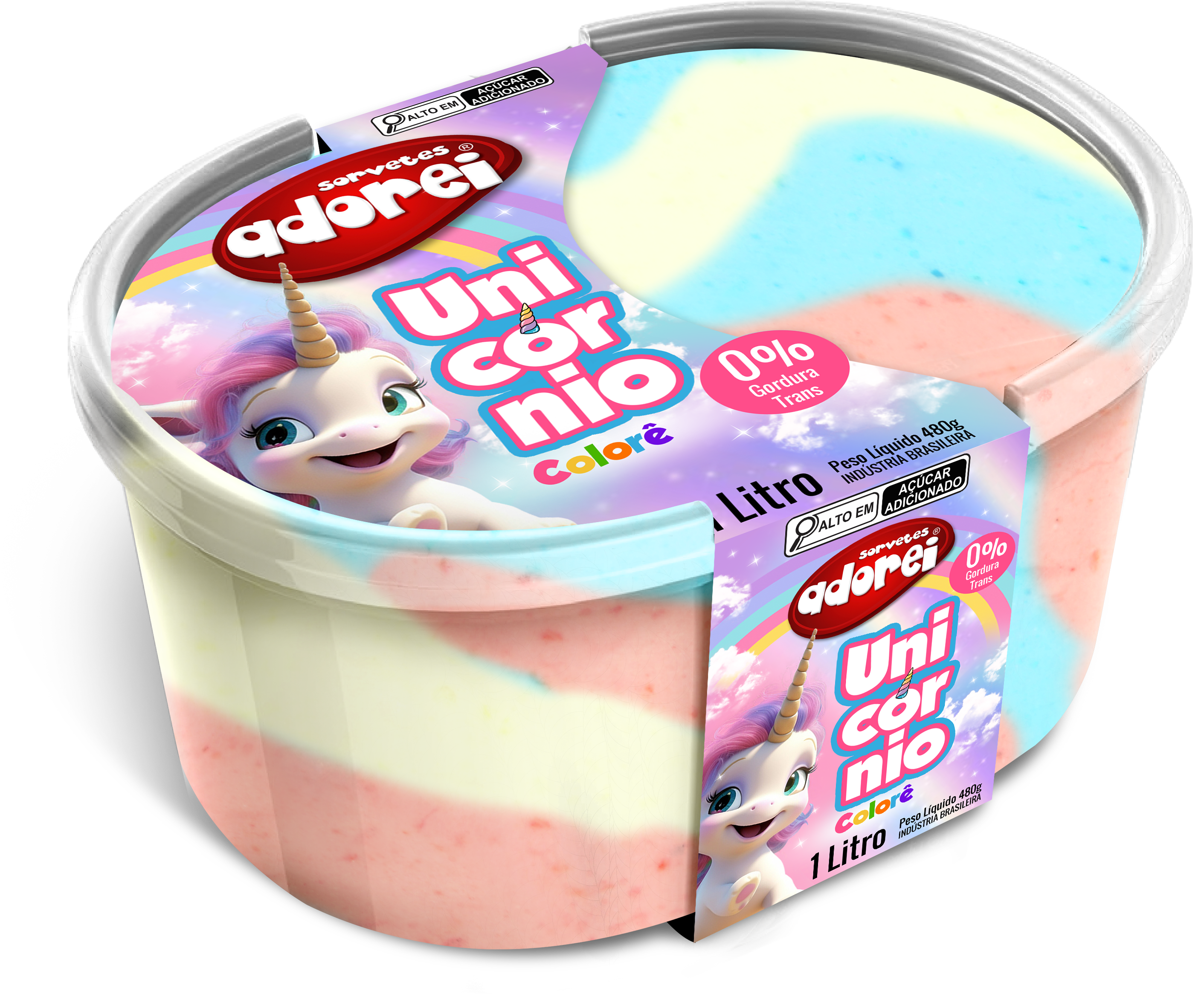 ADOREI SORVETES - POTE 1L UNICORNIO MOCKUP
