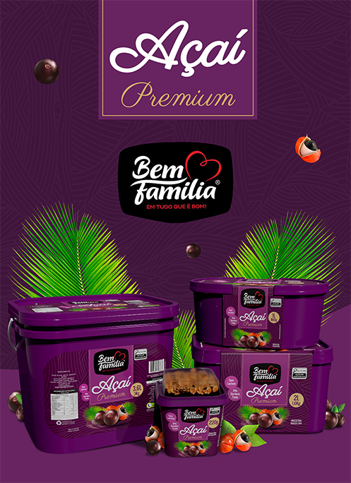 BEM FAMILIA LINHA DE POTES DE AÇAÍ 3-6L - 1L - 2L - 220G - MOBILE